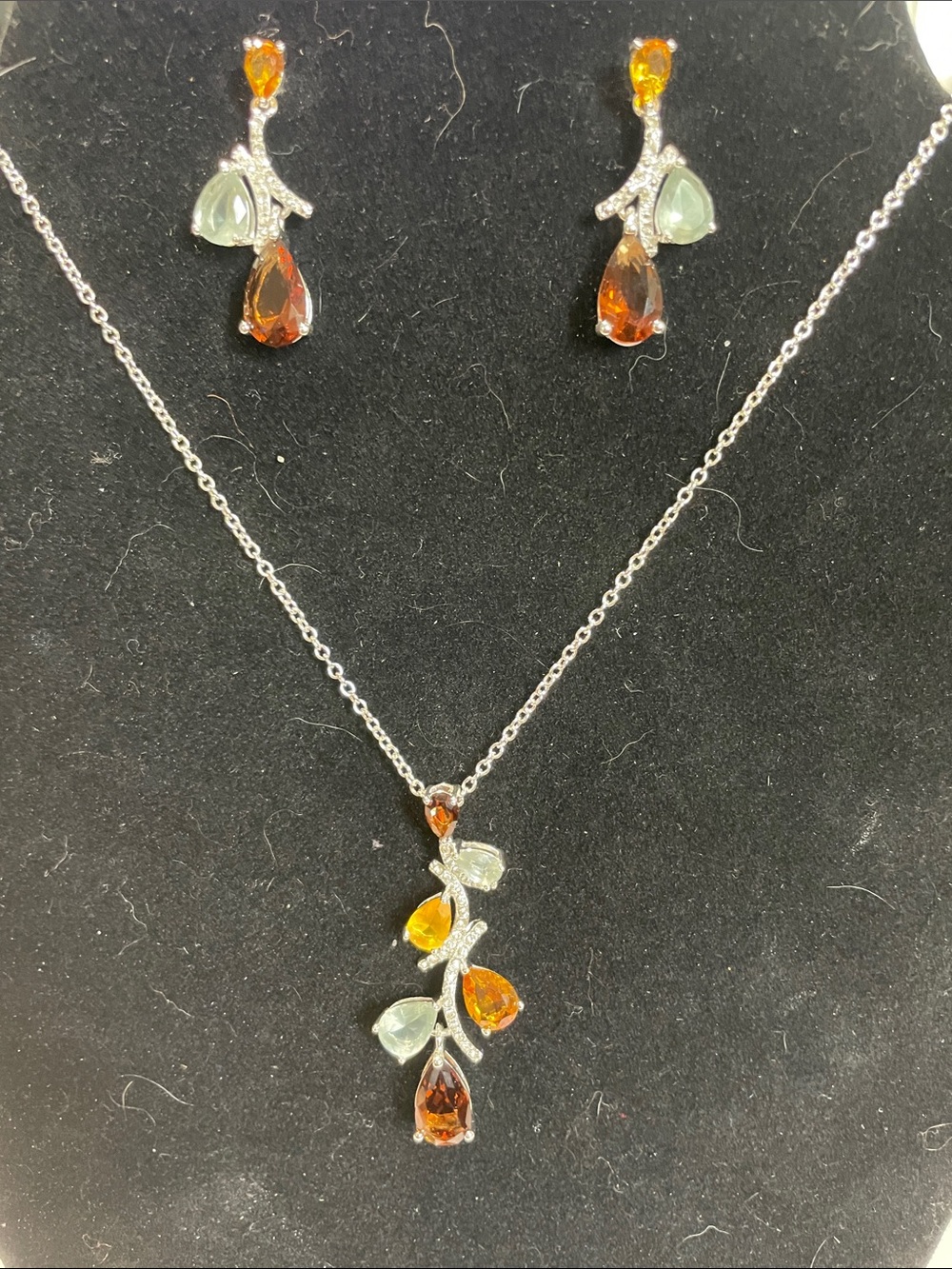 NVC Cascading Teardrop Necklace & Earrings Set. Doubles. eBay: $35